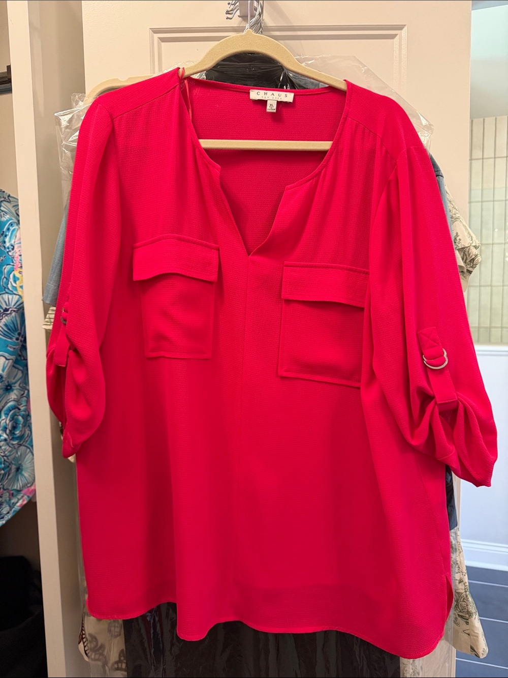 Chaus Women's Bright Fuchsia Pocket Tunic